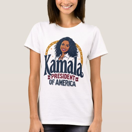 Kamala Harris Logo T-Shirt - "President van Amerik (Voorkant)