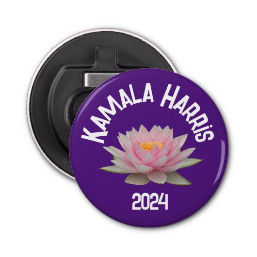 Kamala Harris Lotus 2024 Button Flesopener (Voorkant)