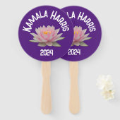 Kamala Harris Lotus 2024 Handwaaier (Voorkant en achterkant)