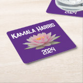 Kamala Harris Lotus 2024 Kartonnen Onderzetters (Schuin)