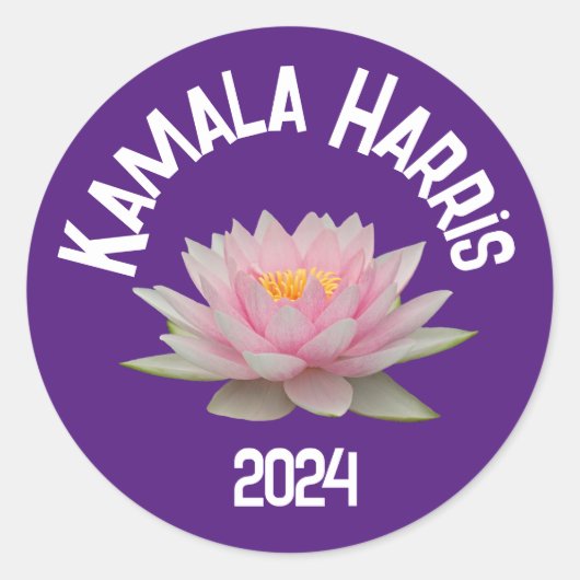 Kamala Harris Lotus 2024 Ronde Sticker (Voorkant)