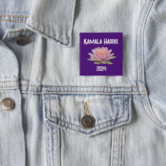 Kamala Harris Lotus 2024 Vierkante Button 5,1 Cm (In situ)