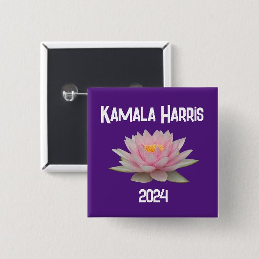 Kamala Harris Lotus 2024 Vierkante Button 5,1 Cm (Voorkant /achterkant)