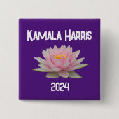 Kamala Harris Lotus 2024 Vierkante Button 5,1 Cm (Voorkant)