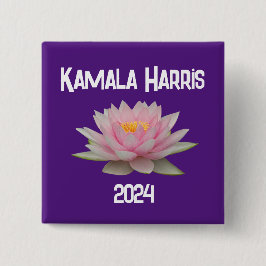 Kamala Harris Lotus 2024 Vierkante Button 5,1 Cm
