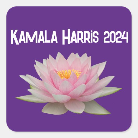 Kamala Harris Lotus 2024 Vierkante Sticker (Voorkant)
