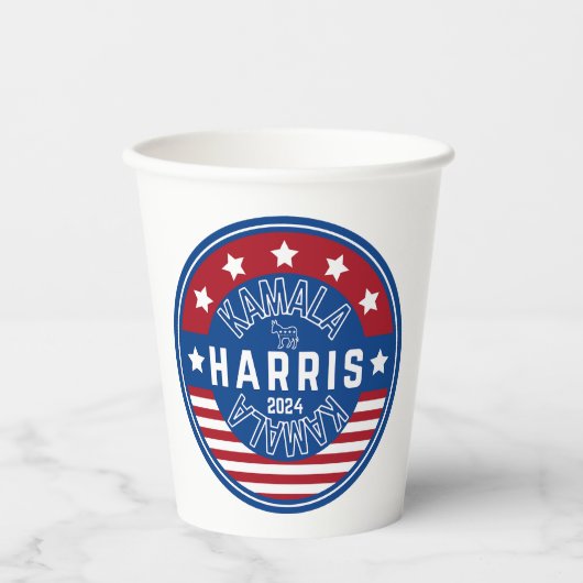 Kamala Harris Madam President 2024 Papieren Bekers (Voorkant)