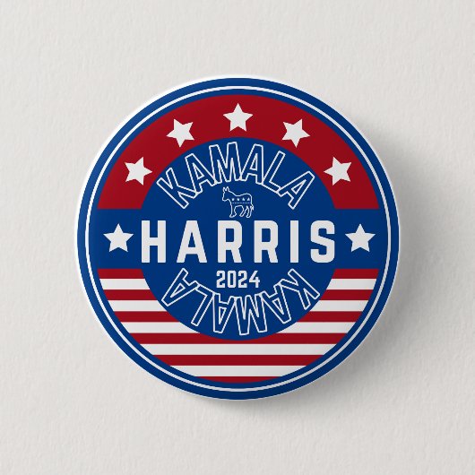 Kamala Harris Madam President 2024 Ronde Button 5,7 Cm (Voorkant)