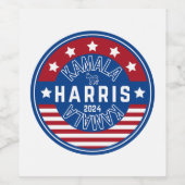 Kamala Harris Madam President 2024 Wijn Etiket (Enkel label)