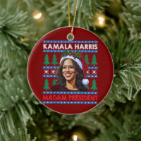 Kamala Harris Madam President Christmas Santa Hat