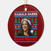 Kamala Harris Madam President Christmas Santa Hat Keramisch Ornament (Links)