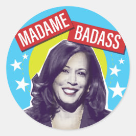 Kamala Harris / Madame Badass Ronde Sticker