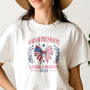 KAMALA HARRIS MADAME PRESIDENT AMERIKAANSE BOOG T-SHIRT