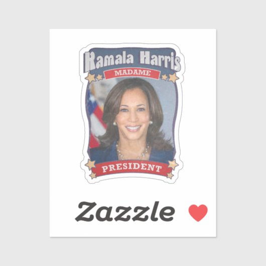 Kamala Harris Madame President Kaart Sticker (Vel)