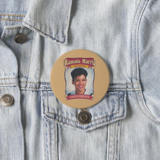 Kamala Harris Madame President Retro Kaart Ronde Button 7,6 Cm (In situ)