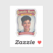 Kamala Harris Madame President Retro Kaart Sticker (Vel)