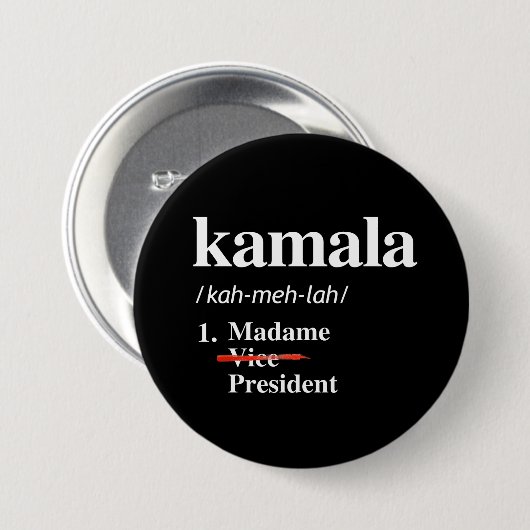 Kamala Harris Madame Vice-President Ronde Button 7,6 Cm (Voorkant /achterkant)
