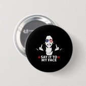 Kamala Harris middelvinger zeg het tegen mijn gezi Ronde Button 5,7 Cm (Voorkant /achterkant)