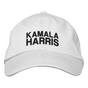 Kamala Harris moderne typografie op maat zwart wit Geborduurde Pet