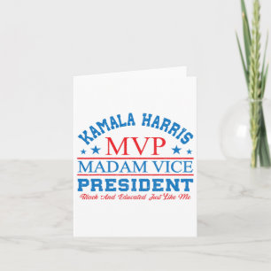 Kamala Harris MVP Madam Vice President Black en E Kaart