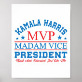 Kamala Harris MVP Madam Vice President Black en E Poster (Voorkant)
