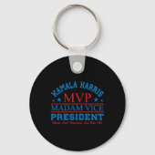 Kamala Harris MVP Madam Vice President Black en E Sleutelhanger (Voorkant)