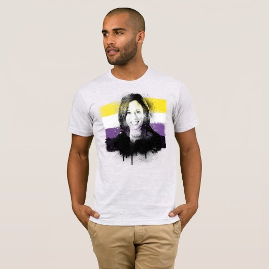 Kamala Harris Nonbinary Pride T-shirt (Voorkant volledig)