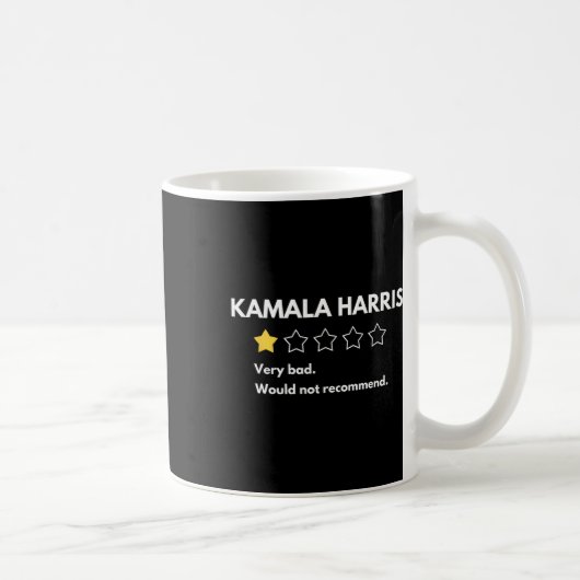 Kamala Harris One 1 Star Rating Zeer slecht zou ni Koffiemok (Rechts)