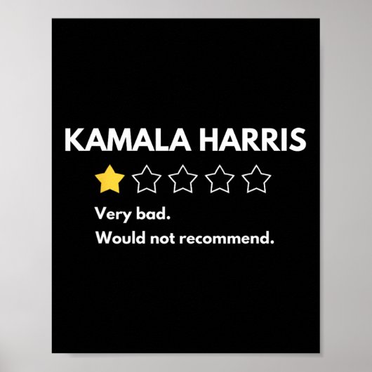 Kamala Harris One 1 Star Rating Zeer slecht zou ni Poster (Voorkant)