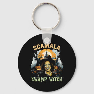 Kamala Harris ontmaskerd moerasheks Halloween 2024 Sleutelhanger