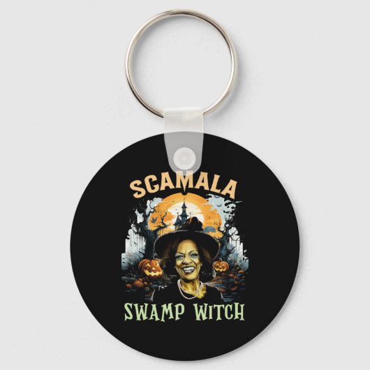 Kamala Harris ontmaskerd moerasheks Halloween 2024 Sleutelhanger (Voorkant)