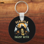 Kamala Harris ontmaskerd moerasheks Halloween 2024 Sleutelhanger (Voorkant)