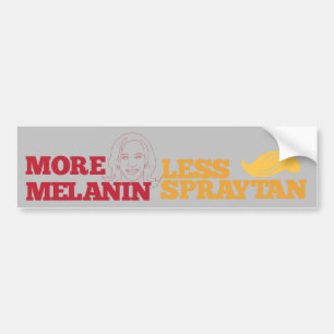 Kamala Harris op Trump Meer Melanine Minder Sprayt Bumpersticker