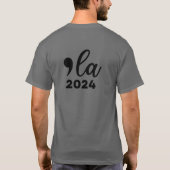 Kamala Harris op Trump Meer Melanine Minder Sprayt T-shirt (Achterkant)