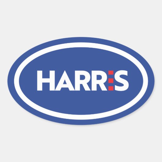 Kamala Harris Ovale Sticker (Voorkant)