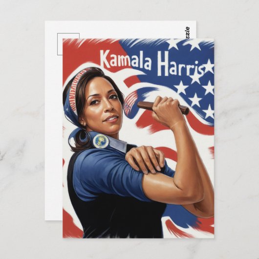 Kamala Harris Patriotic Briefkaart (Voorkant / Achterkant)