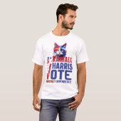 Kamala Harris Patriotic Cat T-shirt (Voorkant volledig)
