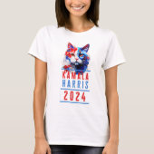 Kamala Harris Patriotic Cat T-shirt (Voorkant)