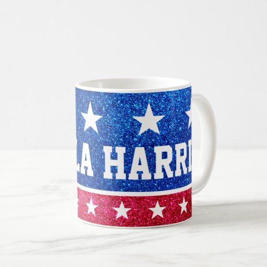 Kamala Harris Patriotic Coffee Mok - 2024 (Voorkant rechts)