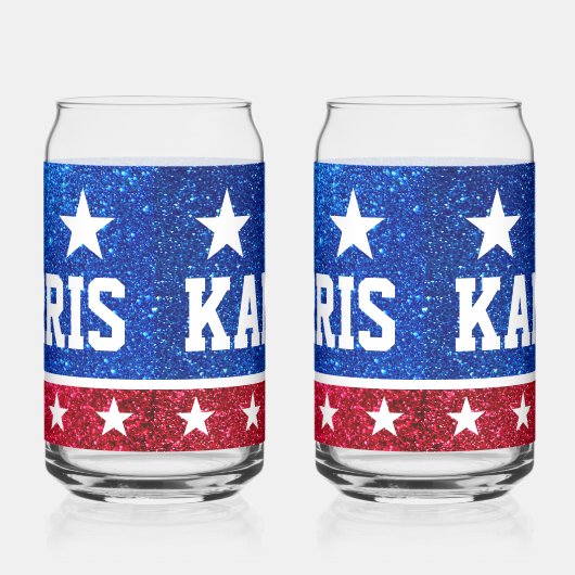 Kamala Harris Patriotic Coffee Mok - 2024 Blikvorm Glas (Rechts)