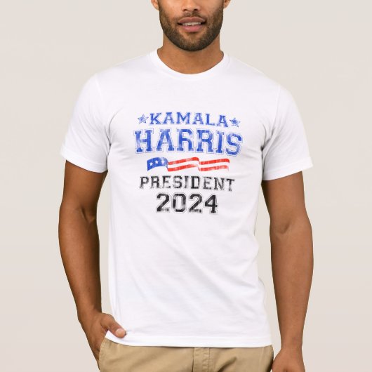 Kamala Harris Patriottisch President 2024 T-shirt (Voorkant)