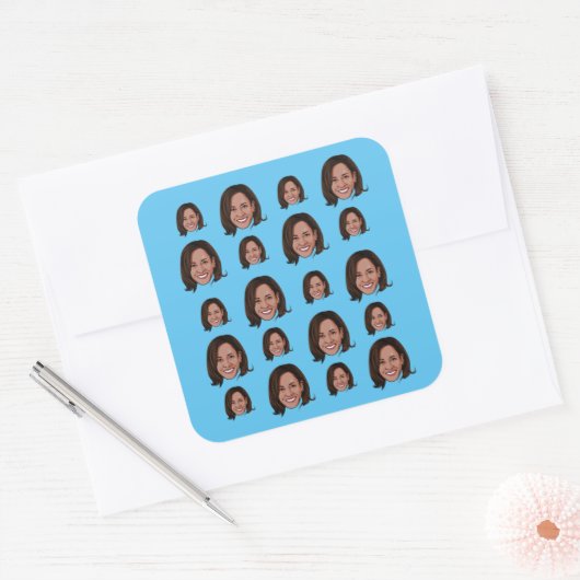 Kamala Harris Pattern Vierkante Sticker (Envelop)
