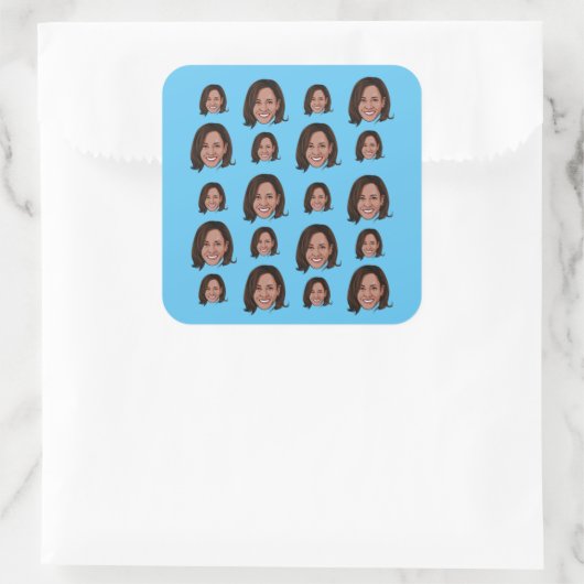 Kamala Harris Pattern Vierkante Sticker (Tas)