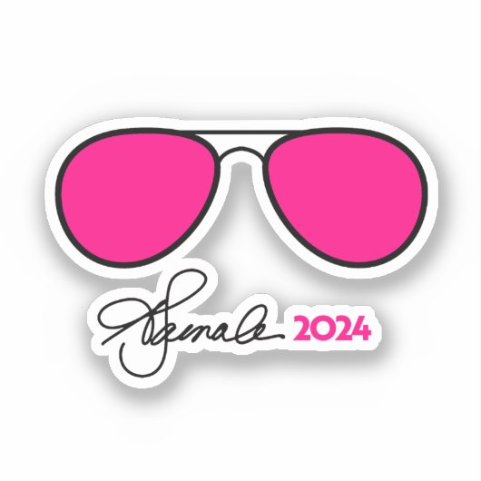 Kamala Harris Pink Aviators Sticker (Voorkant)