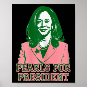 Kamala Harris Pink &Camp; Groen Presidential Run F Poster