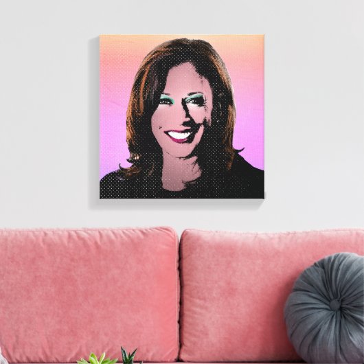 Kamala Harris Pop Art Painting Canvas Afdruk (Insitu (Woonkamer))