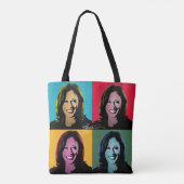 Kamala Harris Pop Art Painting Tote Bag (Achterkant)