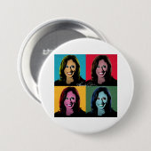 KAMALA HARRIS Pop Art Ronde Button 7,6 Cm (Voorkant /achterkant)