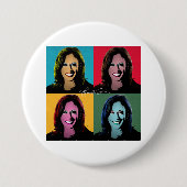 KAMALA HARRIS Pop Art Ronde Button 7,6 Cm (Voorkant)
