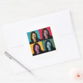 KAMALA HARRIS Pop Art Ronde Sticker (Envelop)